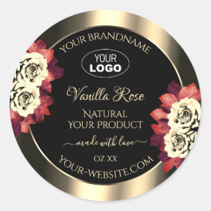 Gold Black Product Labels Rode Cream-Rozen toevoeg
