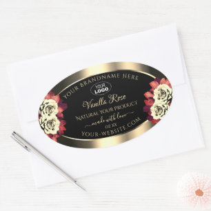 Gold Black Product Labels Rode Cream-Rozen toevoeg