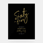 Gold & Black Quarty 65th Birthday Party Welcome (Recto)