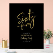 Gold & Black Quarty 65th Birthday Party Welcome (Mariage)