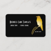 Gold Black Raven Bird Visitekaartje (Voorkant)