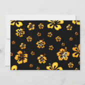 Gold Black Retro Floral Black Invitation (Dos)