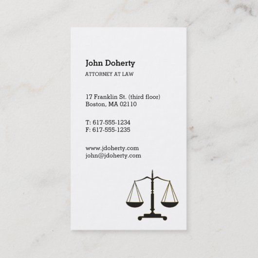 Gold Black Scales of Justice | Openbaar aanklager Visitekaartje (Achterkant)