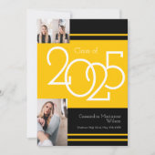 Gold Black School Colours Faire-part de diplôme (Devant)