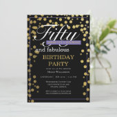 Gold Black Script, vijftig jaar oud Kaart (Staand voorkant)