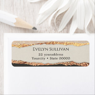 Gold black-shimmer-label voor terugzendadres etiket