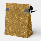 Gold & Black Shimmer Monogram - Jouw namen toevoeg Bedankdoosjes (Achterkant)
