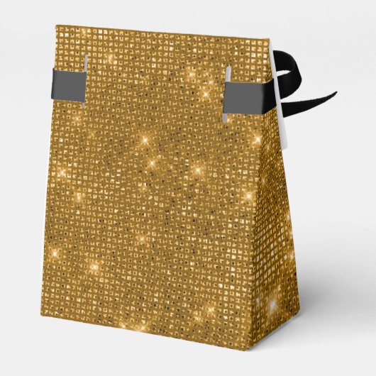 Gold & Black Shimmer Monogram - Jouw namen toevoeg Bedankdoosjes (Achterkant)