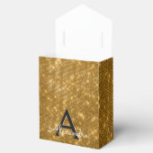 Gold & Black Shimmer Monogram - Jouw namen toevoeg Bedankdoosjes (Geopend)