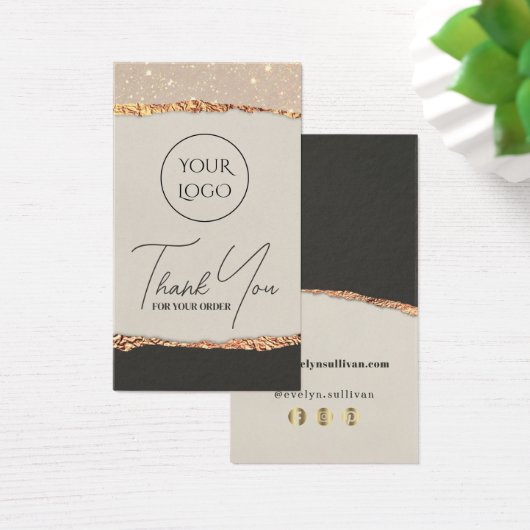 Gold black-shimmer papier pakket visitekaartje (Bureau)