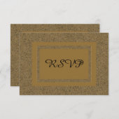 Gold Black Simple Elegant Abstracte RSVP (Voorkant / Achterkant)