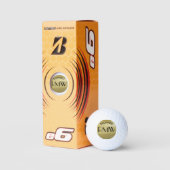 Gold Black Simple Modern Monogram Golfballen (Verpakking)