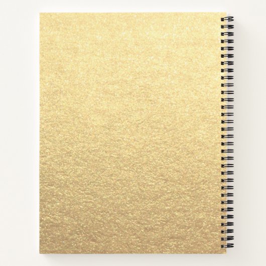 Gold Black Specialized Sketchbook monogram naam Notitieboek (Achterkant)