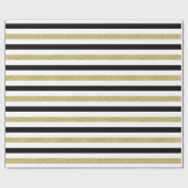 Gold Black Stripes Cadeaupapier (Vlak)