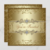 Gold Black Stropdas Party Kaart (Voorkant / Achterkant)