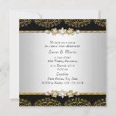 Gold Black Swirl 50th Wedding Jubileum Invite Kaart (Achterkant)