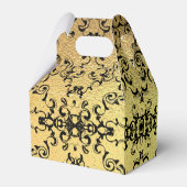 Gold & Black Swirl Gothic Wedding Bedankdoosjes (Achterkant)