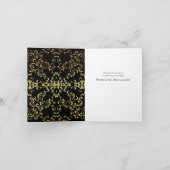 Gold & Black Swirl Gothic Wedding Bedankkaart (Binnen)