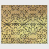 Gold & Black Swirl Gothic Wedding Cadeaupapier (Vlak)