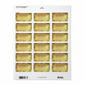 Gold & Black Swirl Gothic Wedding Etiket (Full Sheet)