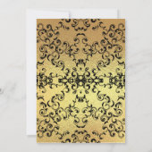 Gold & Black Swirl Gothic Wedding Kaart (Achterkant)