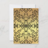 Gold & Black Swirl Gothic Wedding Kaart (Achterkant)