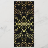 Gold & Black Swirl Gothic Wedding Menu (Achterkant)