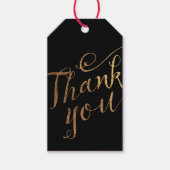 Gold Black Swirl Hartelijk dank voor uw weddenscha Cadeaulabel (Voorkant)