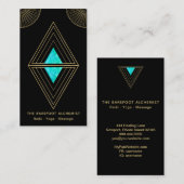 *~* Gold Black Triangles Alchemy Sacred Geometry Visitekaartje (Voorkant / Achterkant)