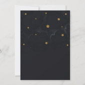 Gold Black Twinkle Stars Night Sky Baby shower Kaart (Achterkant)