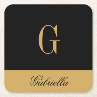 Gold Black Vierkante Kartonnen Onderzetter