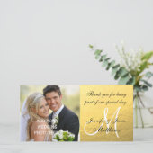 Gold Black Wedding Bedankt Bericht (Staand voorkant)