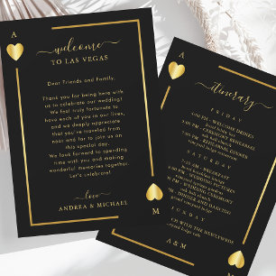 Gold Black Wedding Welkomstbrief Route Kaart