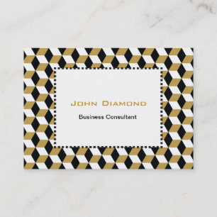 Gold Black & White 3D Cubes Patroon Visitekaartje