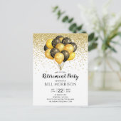 Gold Black White — Briefkaart voor uitnodigen (Staand voorkant)