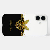 Gold Black White Butterfly Case-Mate iPhone Case (Achterkant (horizontaal))