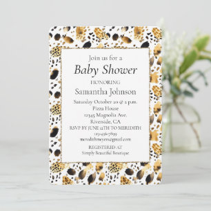 Gold Black White leopard Print Kaart