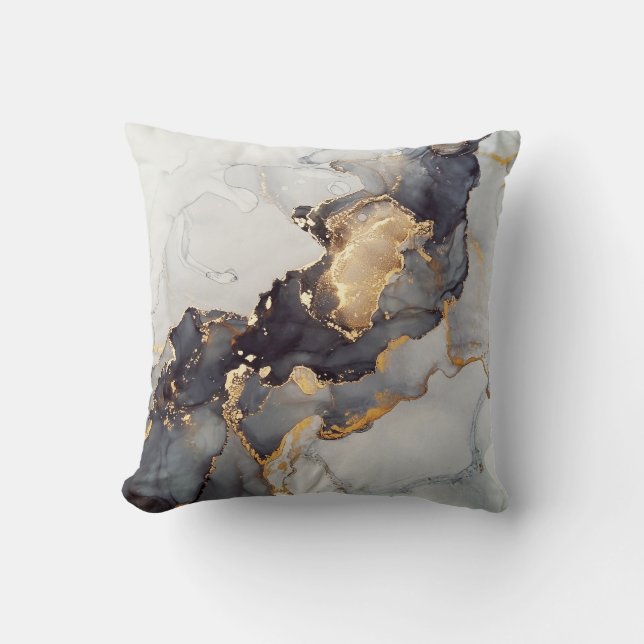Gold Black White Marble  Kussen (Voorkant)