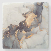 Gold Black White Marble Stenen Onderzetter (Voorkant)