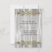 Gold Black White Masquerade Party RSVP (Dos)