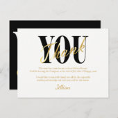 Gold, Black, White Merci Cartes (Devant / Derrière)