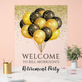Gold Black White Retirement Party Acryl Bord (Huwelijk)