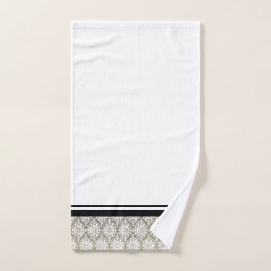 Gold & Black White Towel Set Bad Handdoek (Handdoek)