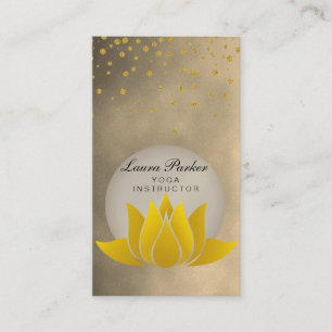 Gold Black Yoga Instructor Lotus Flower Holistic B Visitekaartje
