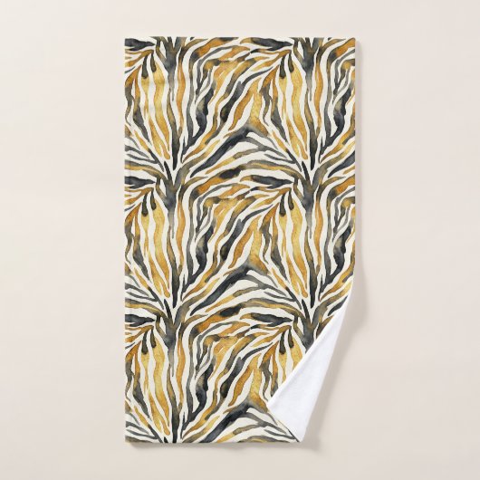 Gold Black Zebra Print Pattern (Serviette à main)