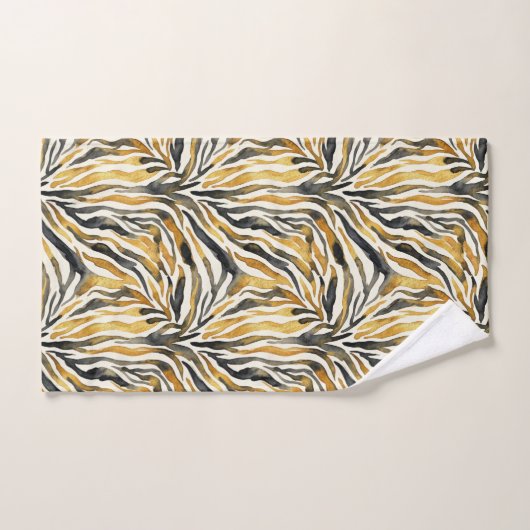 Gold Black Zebra Print Pattern (Serviette à main)