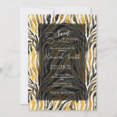 Gold Black Zebra Print Pattern Kaart (Voorkant)