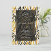 Gold Black Zebra Print Pattern Kaart (Staand voorkant)