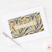 Gold Black Zebra Print Pattern Rechthoekige Sticker (Envelop)