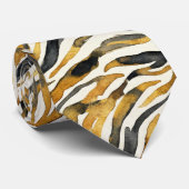 Gold Black Zebra Print Pattern Stropdas (Opgerold)